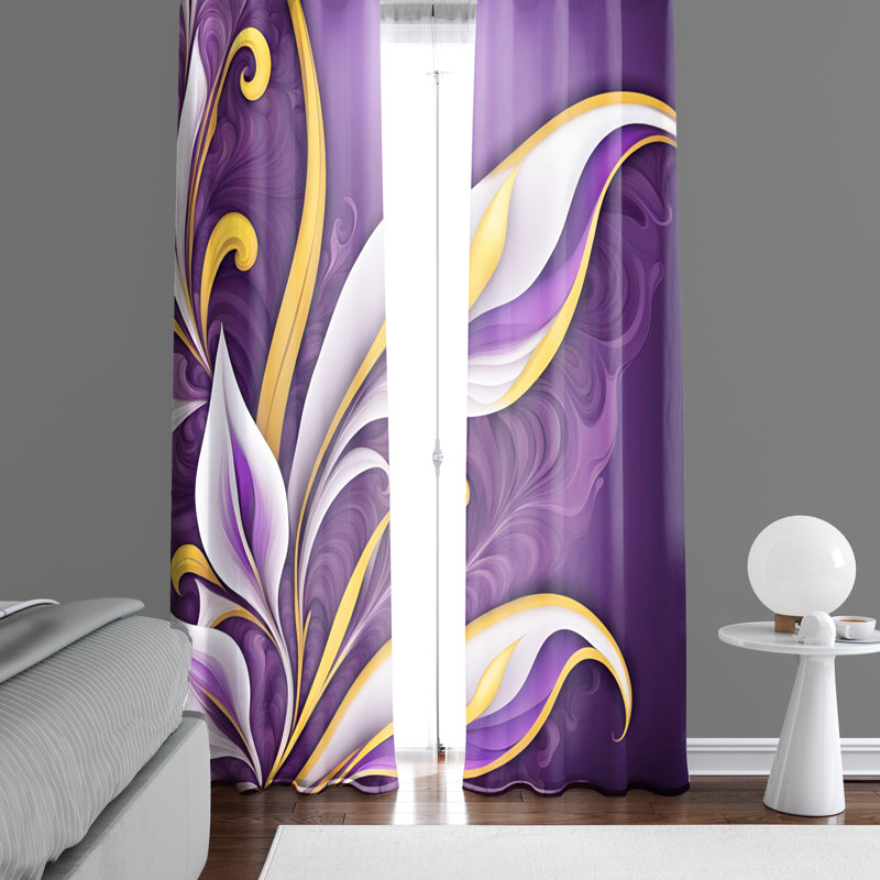 Paire de rideaux semi-transparents en polyester Gurmail, L 40 po x L 52 po