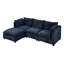 Canapé-lit modulaire convertible avec repose-pieds, canapé 3 places en L avec accoudoirs rembourrés Cloud Couch