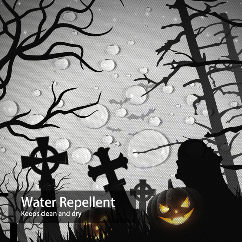 Rideau de douche Halloween avec citrouilles d'Halloween, L 72 po x l 78 po