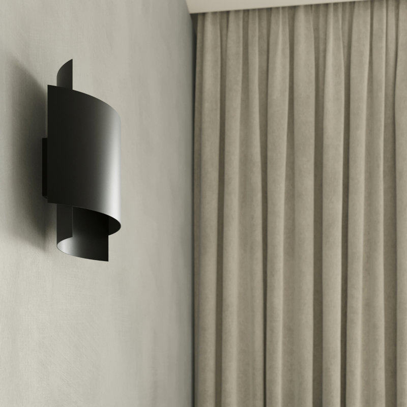 Steel Flush Mounted Sconce, Black