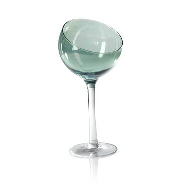 Fine Line Light Blue with White Rim Wine Glass Set of 4 | Mariposa