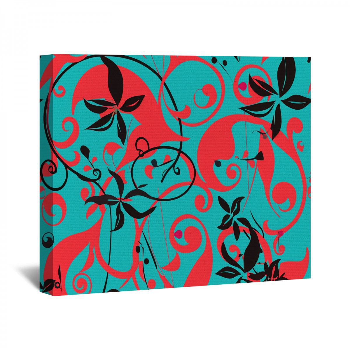 Red Barrel Studio Floral swirls Canvas Wrap - Artwork Wall Decor ...
