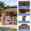 Pavillon de jardin à toit rigide en aluminium 10 po x 12 pi avec rideaux, filet et crochets de plafond