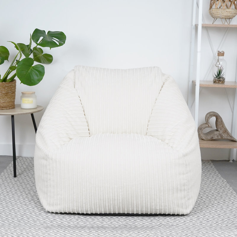 Polyester Refillable Bean Bag Chair, Ivory