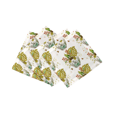 Monkey Small Jungle Cotton Sateen Cocktail Napkins