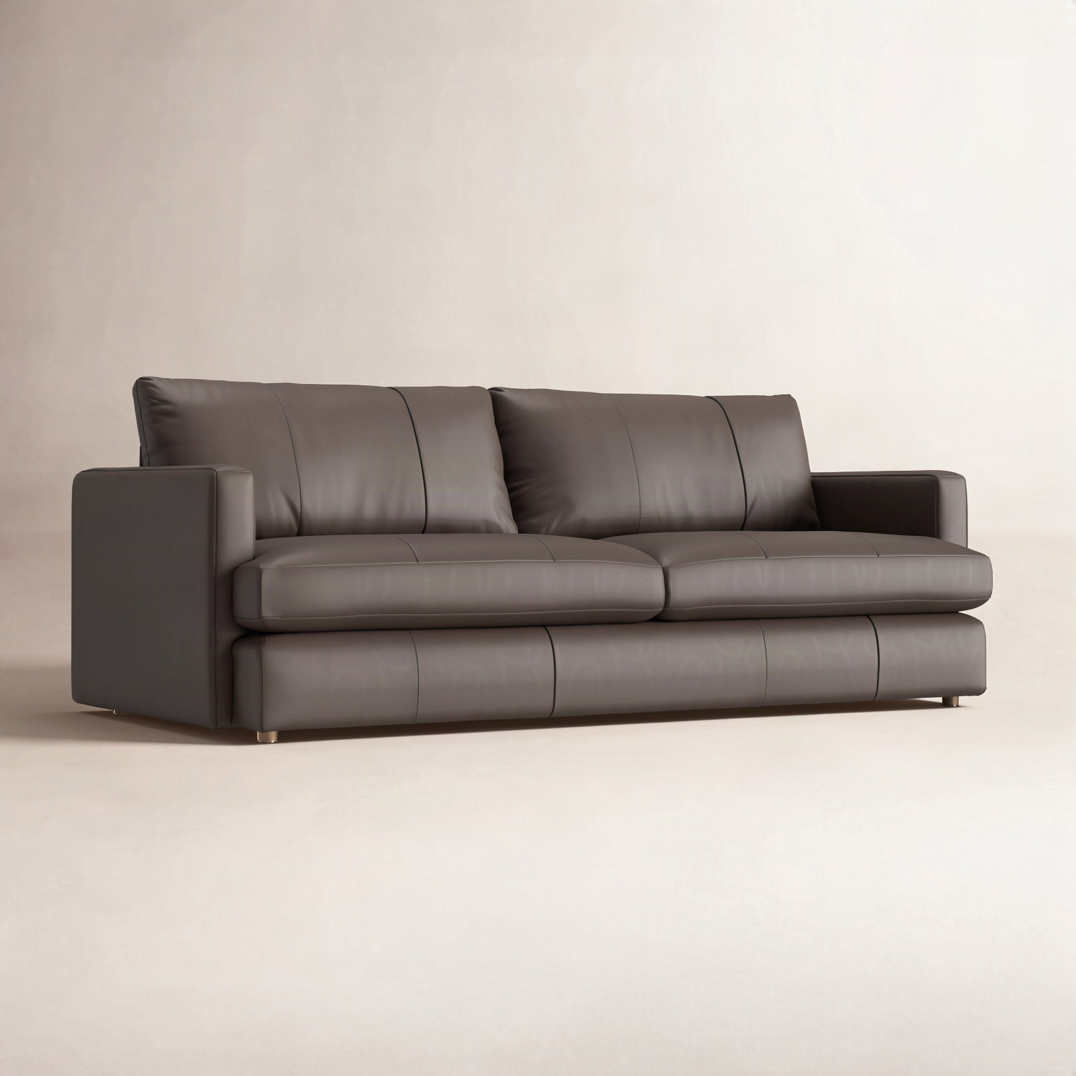 Fletcher 94" Sofa, Bark Genuine Leather