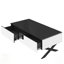 Table basse rectangulaire à miroir pour le salon avec rangement, 2 tiroirs, plateau ultrabrillant et base en métal durable