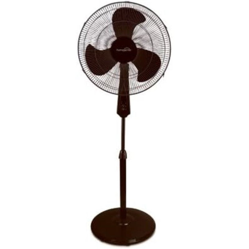 16-Inch Black Oscillating Pedestal Fan with Adjustable Height