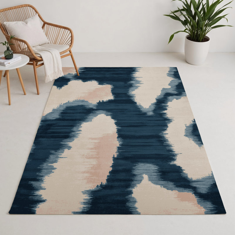 Tapis intérieur et extérieur beige Watercolor, Rectangle 9 pi x 12 pi