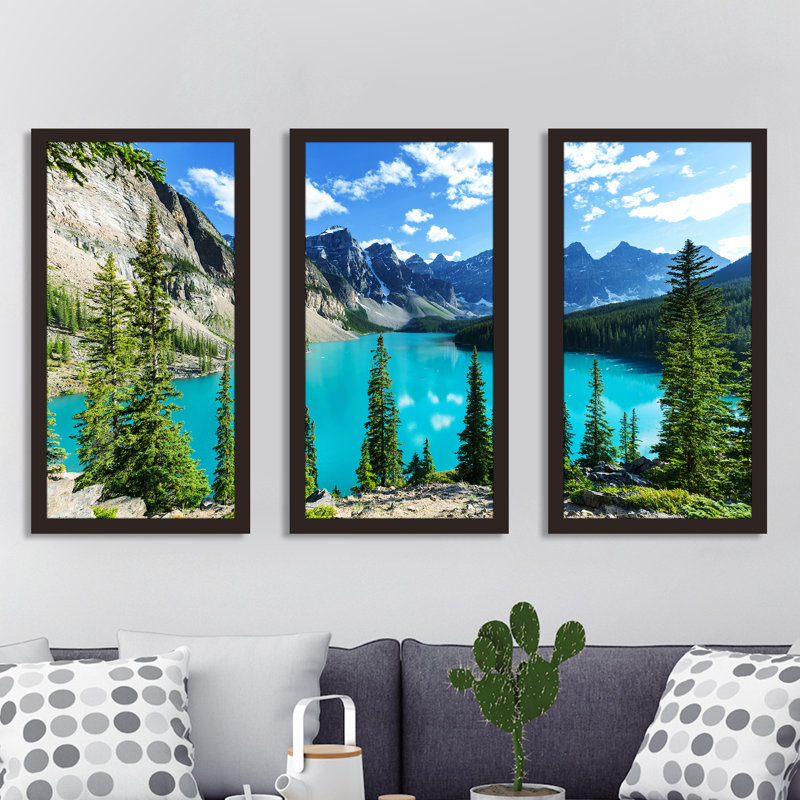 «Banff National Park», ensemble de 3 reproductions de photos sur plastique, H 33,5 po x l 52,5 po x P 1 po