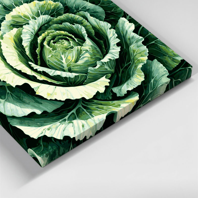 Légumes, chou vert, art mural sur toile, H 16 po x l 16 po
