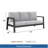 75" All-Weather Aluminum 3-Seat Patio Sofa With Thick Light Gray Cushions & Black Frame-1024584622