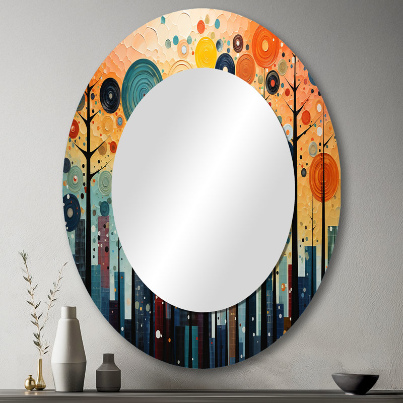 Miroir mural coloré Mid-Century Bold Breeziness III, 43 po x 33 po