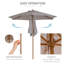 Lakewood Garden Parasol Pulley Operated Patio Umbrella-984203871