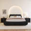 Tête de lit sculptée 43 po, structure en pin massif, hauteur de matelas réglable de 6 à 12 po, résistance de 1 000 lb-527300978-527206170