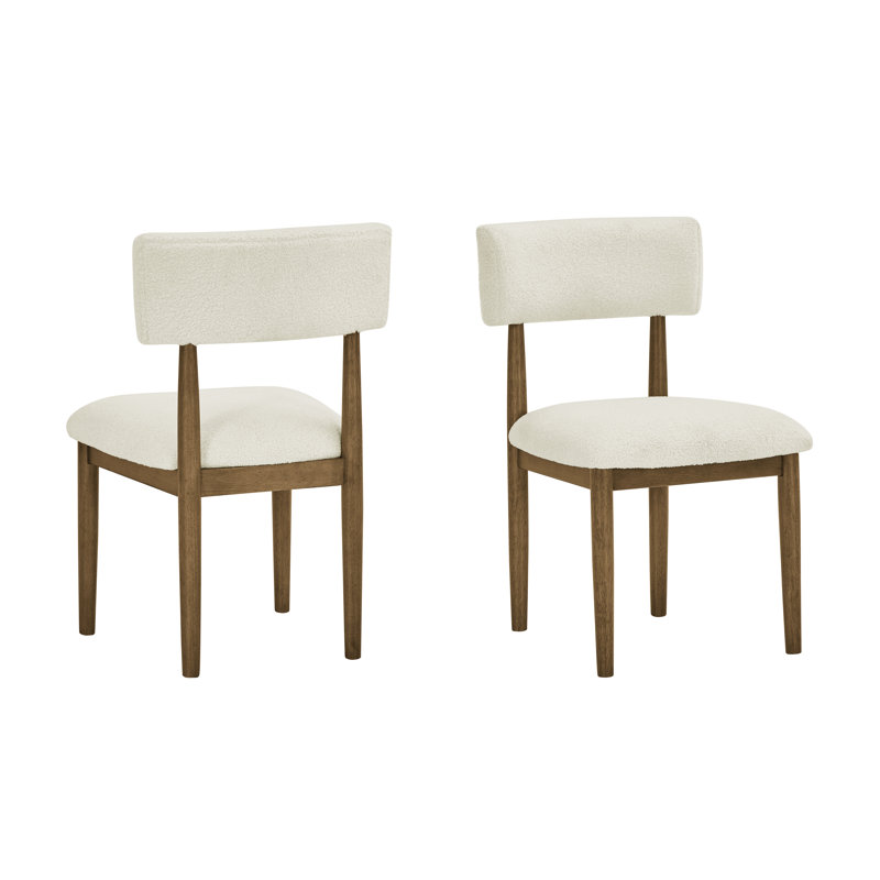 Ensemble de 2 chaises d'appoint Darla en chêne sherpa beige
