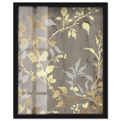 Reproduction d'art encadrée Luxe Botanicals Gold par Art Remedy