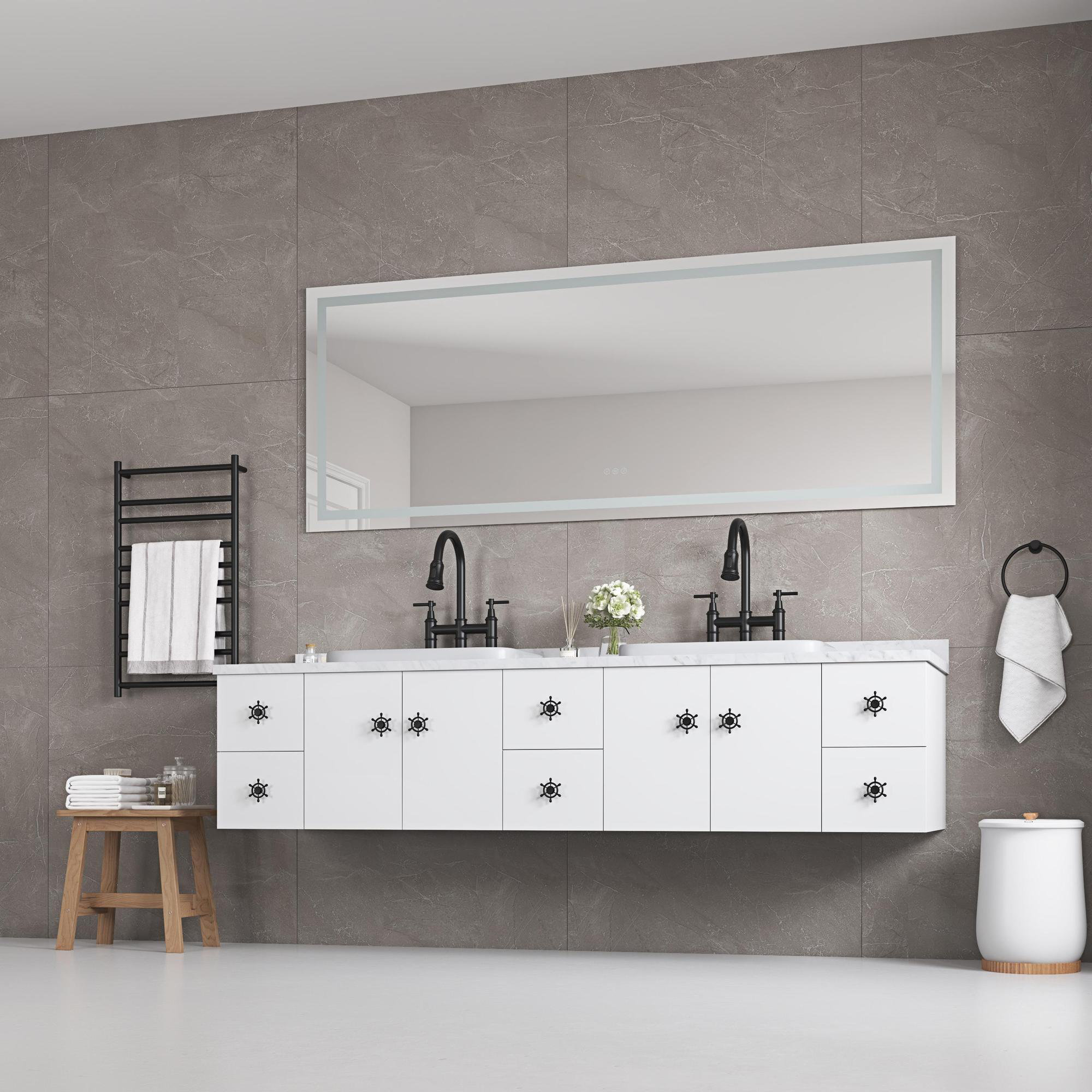 Orren Ellis LED Bathroom Mirror 84 "x 48" with Front and Backlight ...