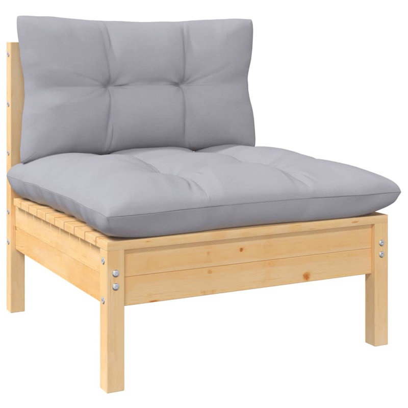 Canapé modulaire d'extérieur réversible avec coussins, Gris, Gris