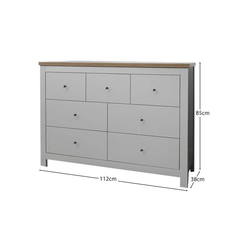 Maryhannah Chest of 7 Drawers, Grey
