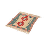Tapis de zone one-of-kind à la main beige/vert/brun 1 pi 11 po x 2 pi 9 po noué la