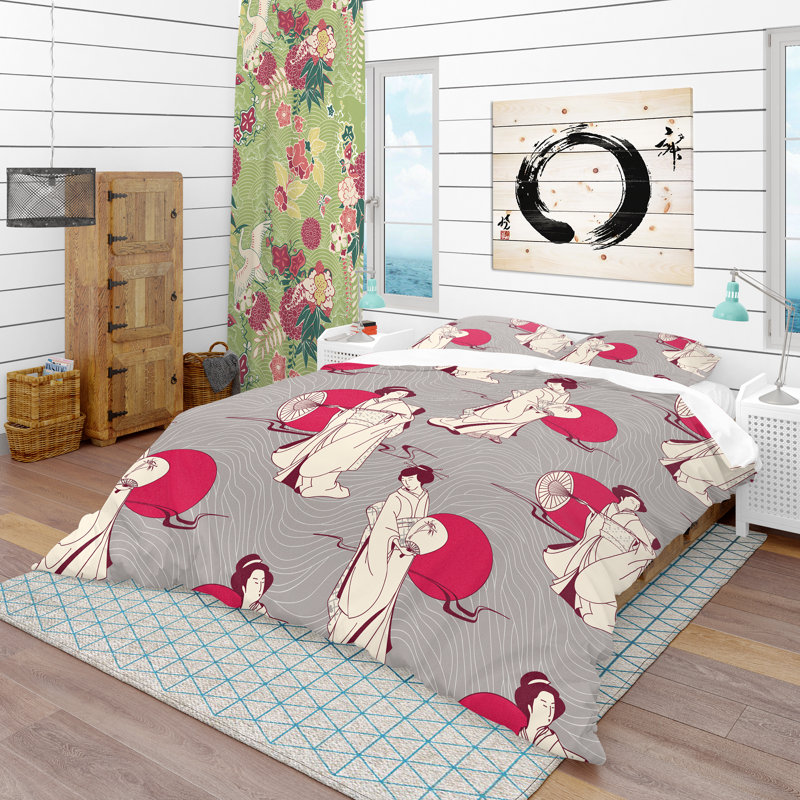 Ensemble de housse de couette oriental, Housse de couette double / grand + 2 taies