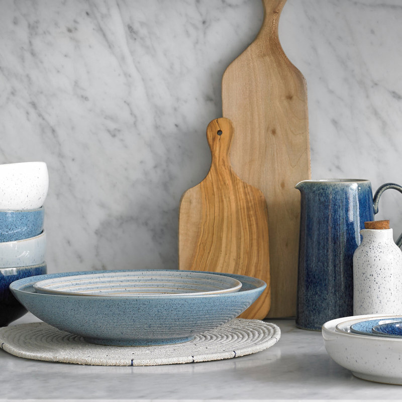 Denby Studio Blue Flint Medium Ridged Bowl
