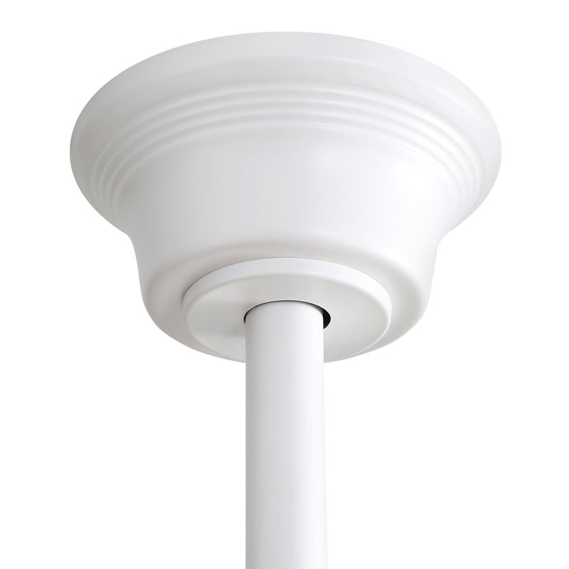 Ventilateur de plafond standard à 3 pales de 60 po avec télécommande Nicola, Blanc avec pales en bois noueux