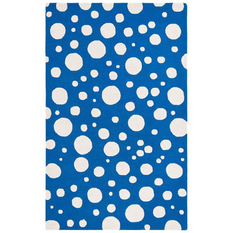 Camey Cotton Polka Dots Indoor Rug, Rectangle 6' x 9'