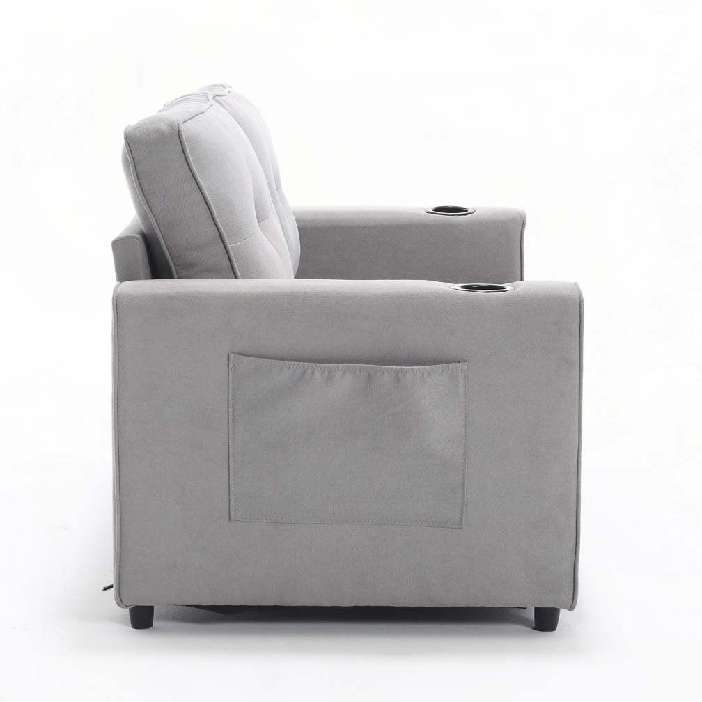 Ebern Designs Upholstered Tufted Loveseat with Pull Out Sleeper ...