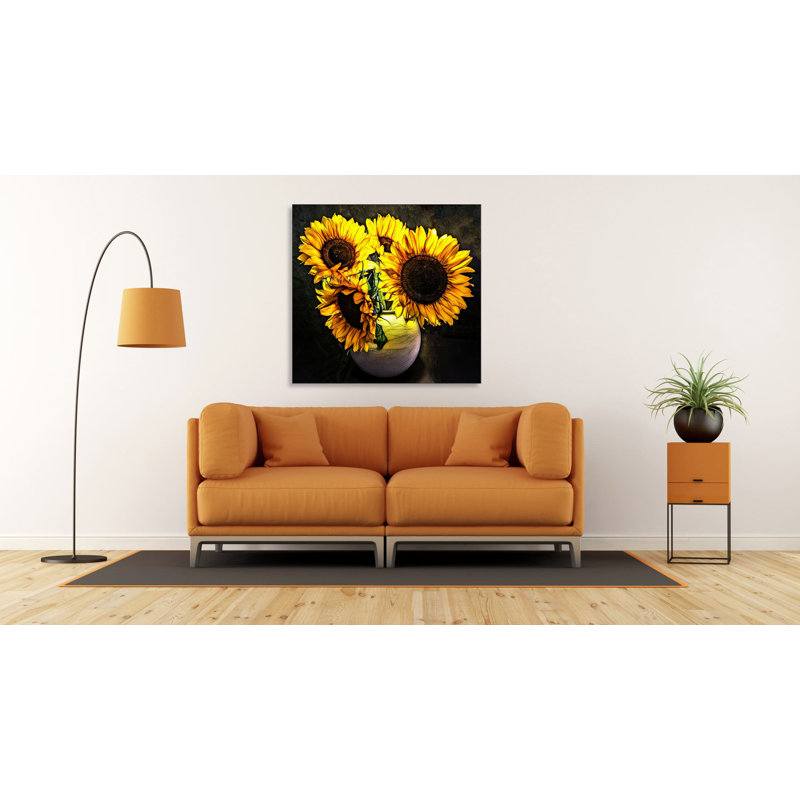 Impression sur toile à motif floral, H 12 po x l 12 po x P 1,5 po