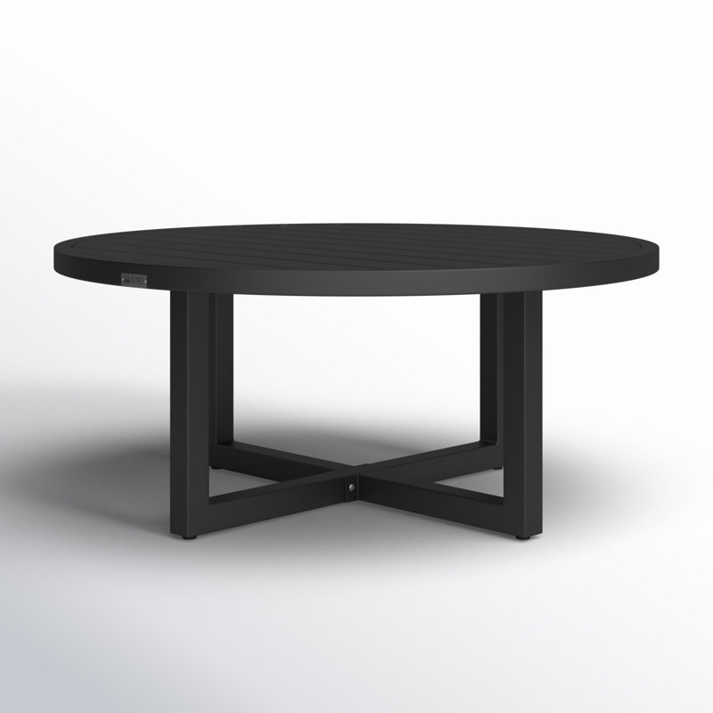 Argiope 42'' Black Aluminum Round Outdoor Coffee Table