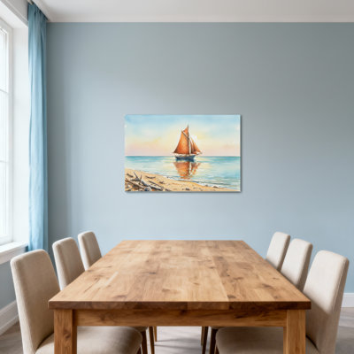 Paysage et nature voilier sur une mer calme près de la côte sablonneuse