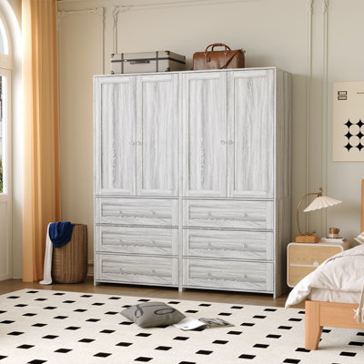 Sandrea 4-door Armoire With Mirror And 6 Drawers