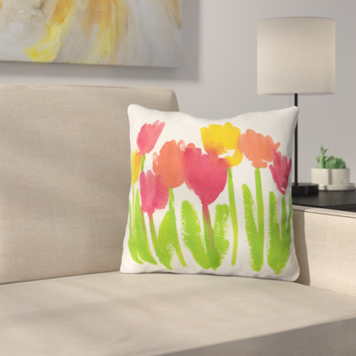 Coussin Bright Tulips par Laura Trevey