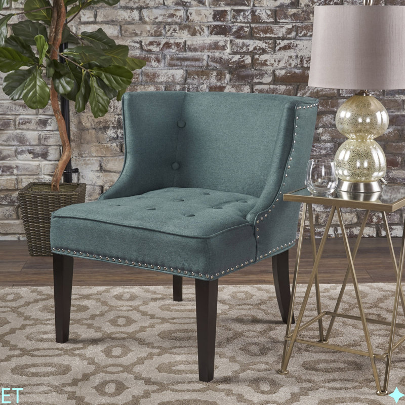Chaise d'appoint en tissu, Sarcelle