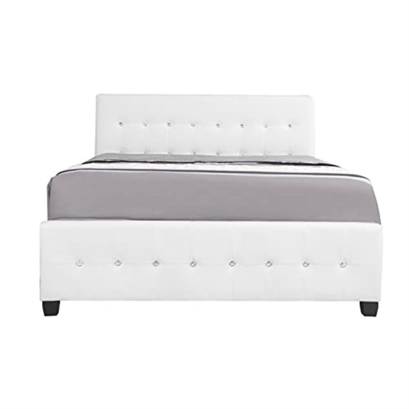 Max Vegan Leather Standard Bed, Full, White