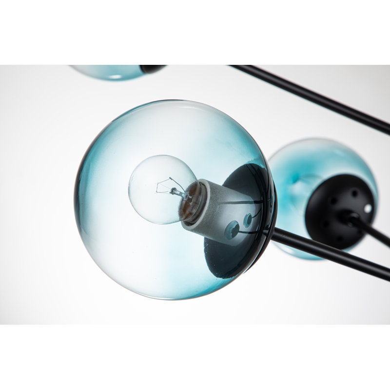 Davesha 8 - Light Dimmable Sputnik Modern Linear Chandelier, Black