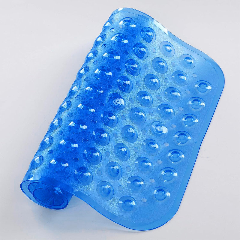 Vinyl Non-Slip Shower Mat, Light Blue, 53cm, 53cm