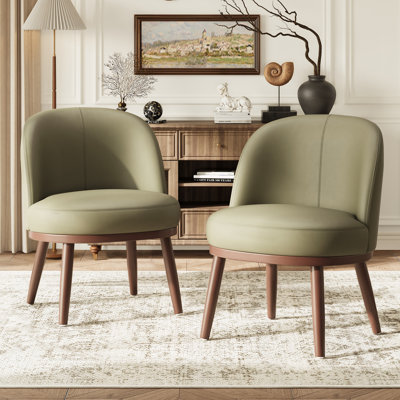 Chaise d'appoint moderne rembourrée avec pieds en bois massif