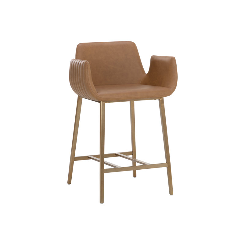 Tabouret de comptoir Lucano - Cognac Milliken, Tabouret de comptoir (siège d'une hauteur de 26 p, Cognac