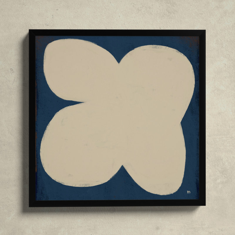 Flower On Blue by StudioM, Black, 16" H x 16" W x 1.25" D