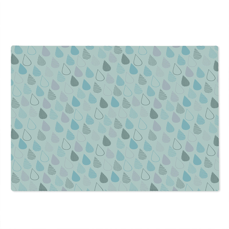 Ambesonne White Cutting Board Large Size Droplets Multicolor