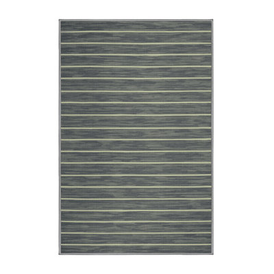 Machine Washable Horizontal Stripes Gray Area Rug