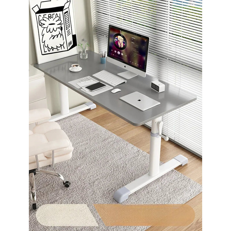 Mosca Rectangular Writing Desk, Grey/White, 86cm H x 100cm W x 60cm D