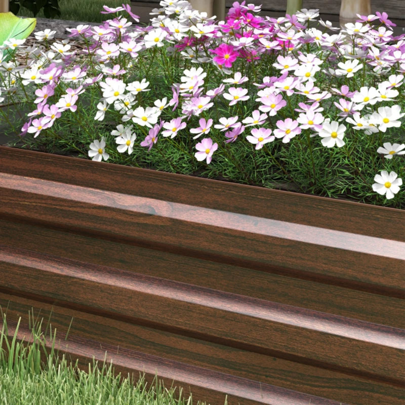 Metal Raised Garden Bed, Brown
