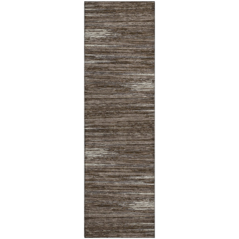 Premium Machine Washable Prisco Brown Rug, Runner 2'3" x 7'6"