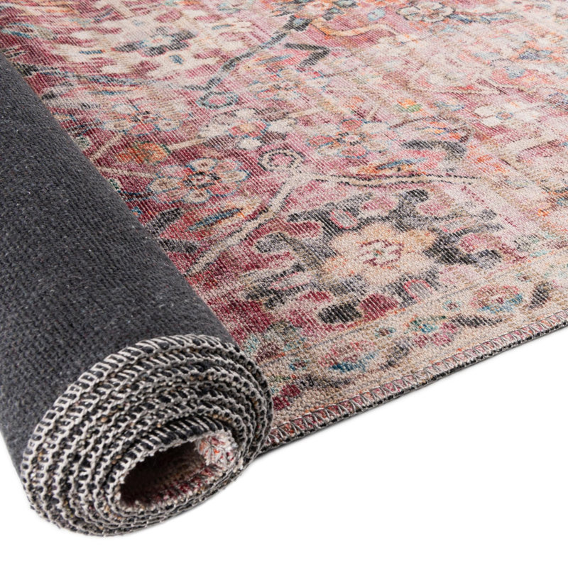 Engelhardt Washable Floral Indoor Rug, Rectangle 3'3" x 5'3"
