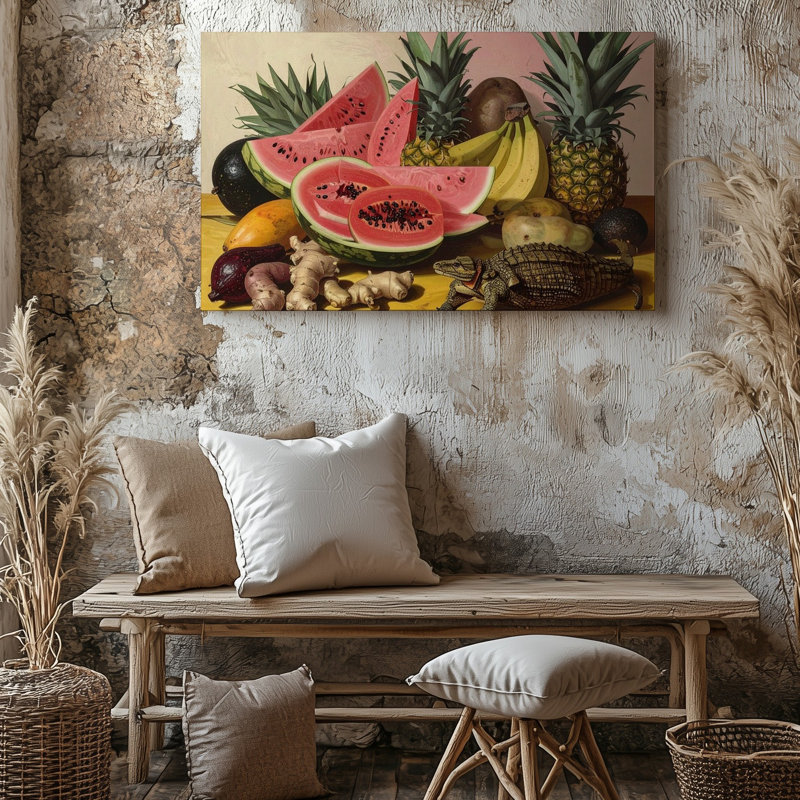 Art tropical sur toile, H 11 po x l 14 po