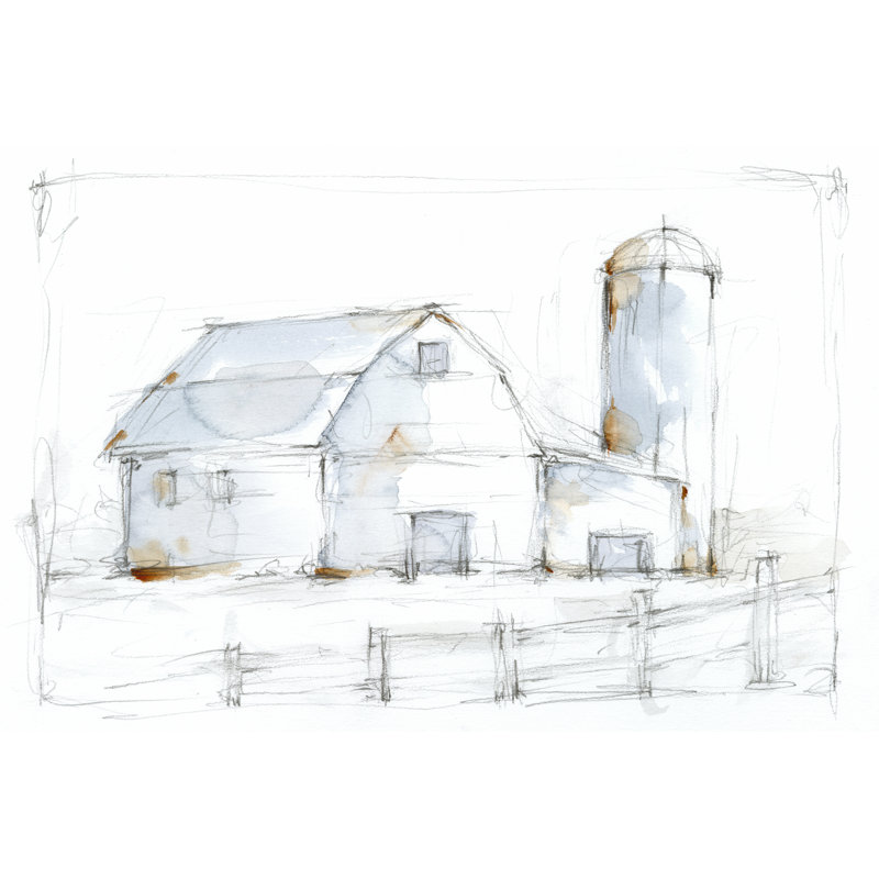 Esquisse de basse-cour I, H 12 po x l 18 po